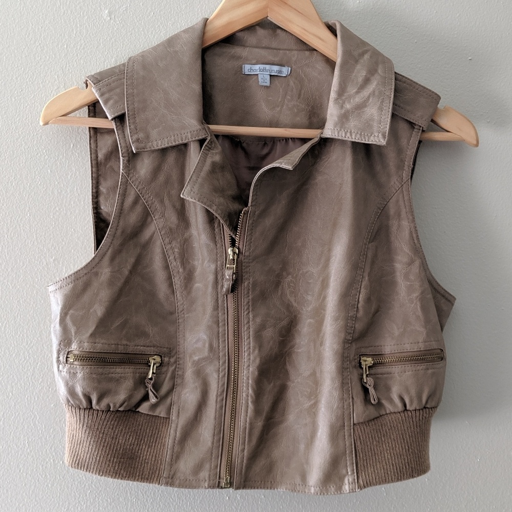 Charlotte Russe Faux Leather Crop Vest
